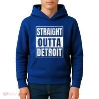 Straight Outta Detroit Michigan Great Gift Kids Hoodie thumb 4