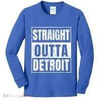 Straight Outta Detroit Michigan Great Gift Kids Long Sleeve Shirt thumb 0