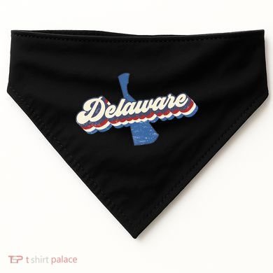 State Of Delaware Retro Logo USA-Made Doggie Bandana