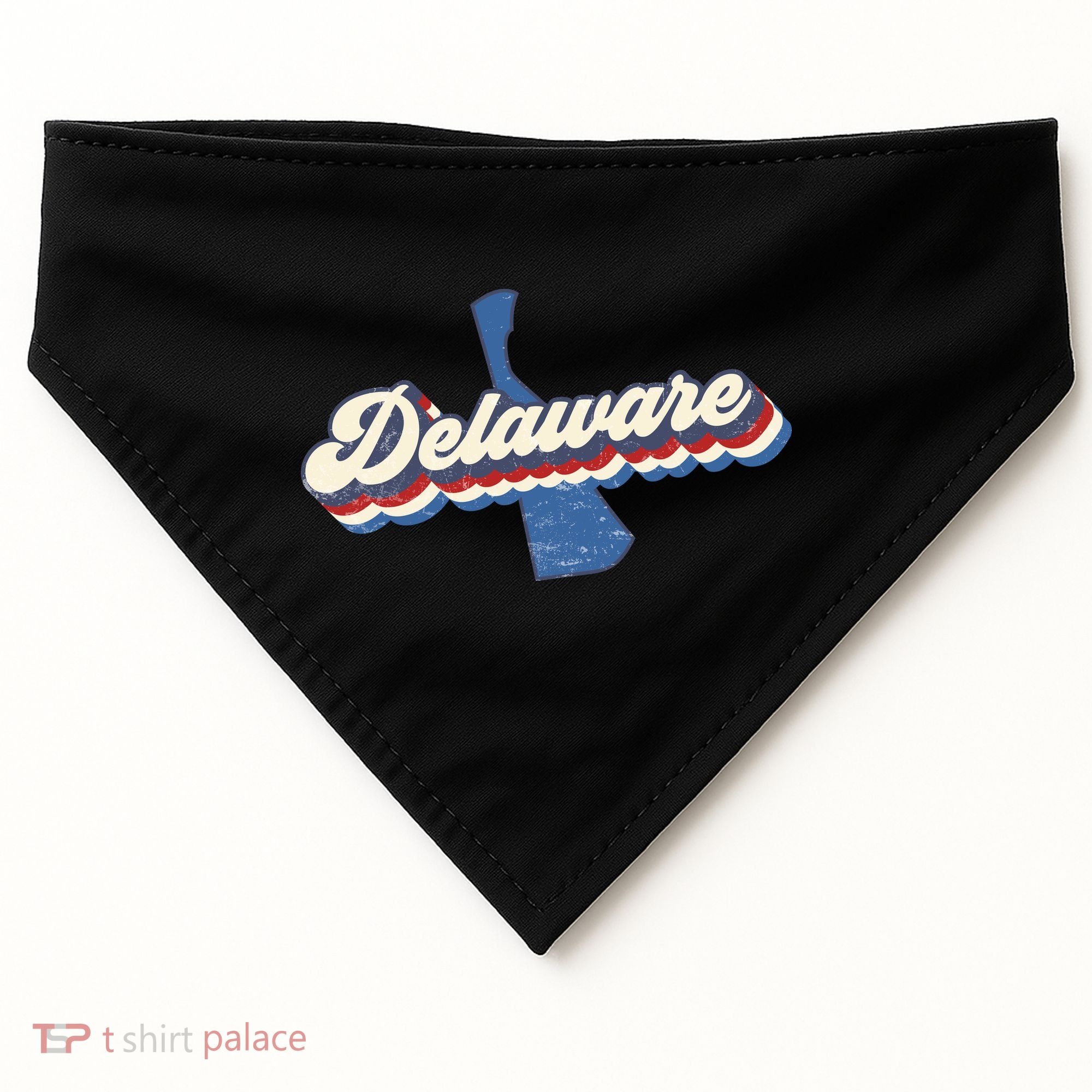 State Of Delaware Retro Logo USA-Made Doggie Bandana