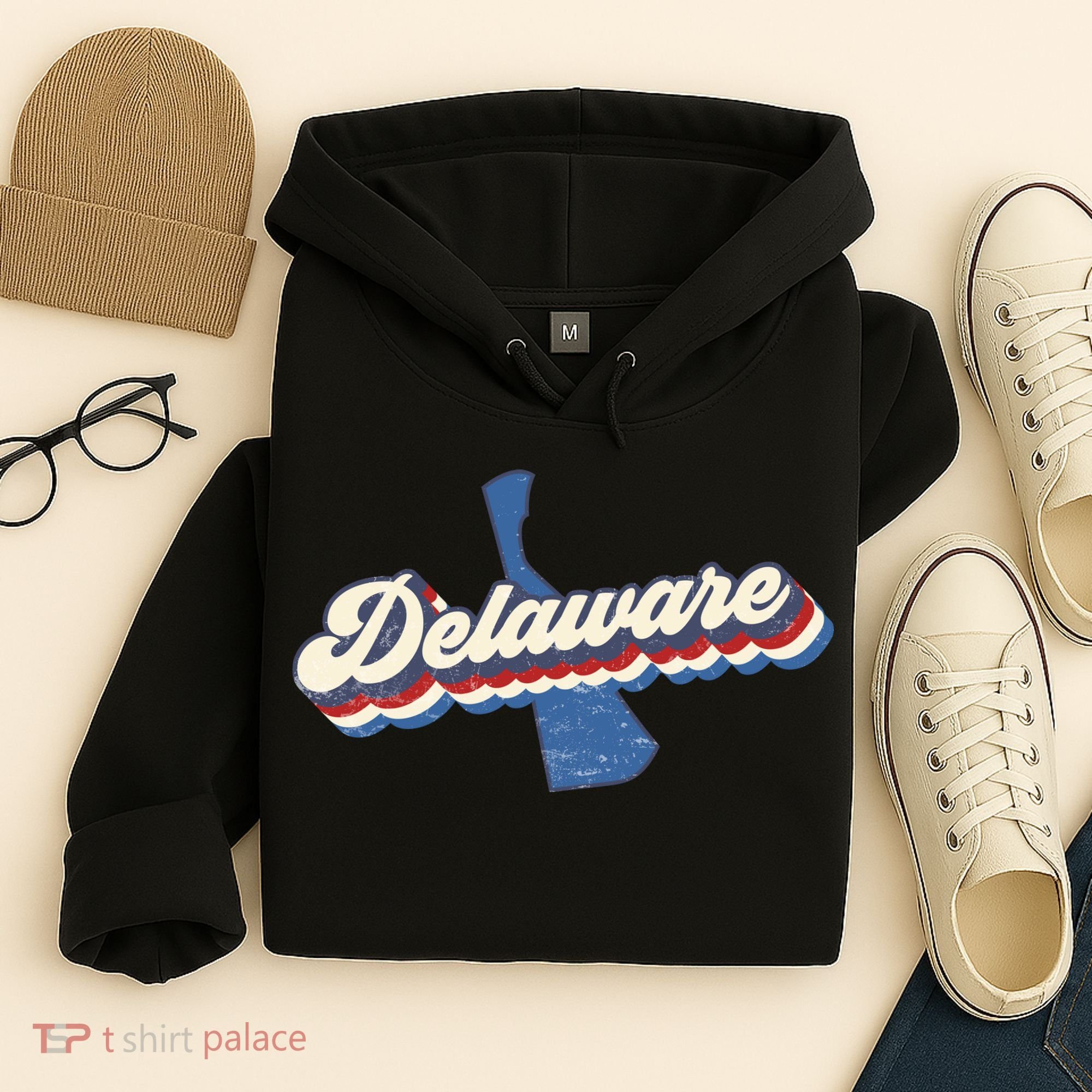 State Of Delaware Retro Logo Hoodie