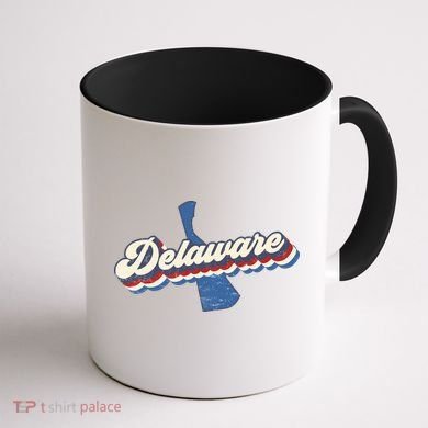 State Of Delaware Retro Logo Coffee Mug back