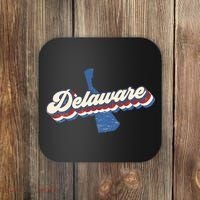 State Of Delaware Retro Logo Coaster thumb 0
