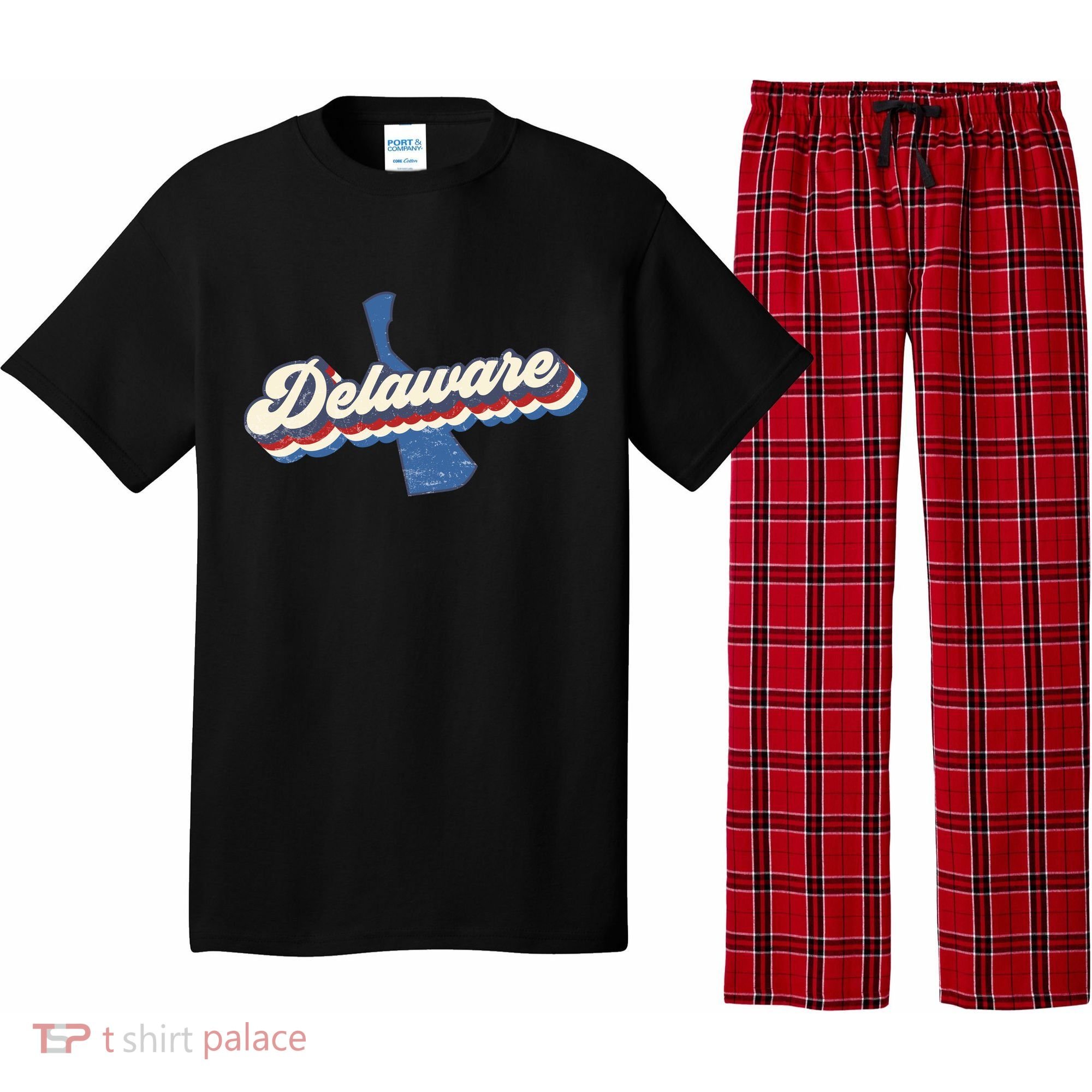 State Of Delaware Retro Logo Pajama Set