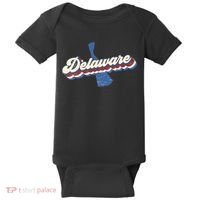 State Of Delaware Retro Logo Baby Bodysuit thumb 0