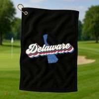 State Of Delaware Retro Logo Golf Towel thumb 1