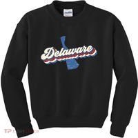 State Of Delaware Retro Logo Kids Sweatshirt thumb 0