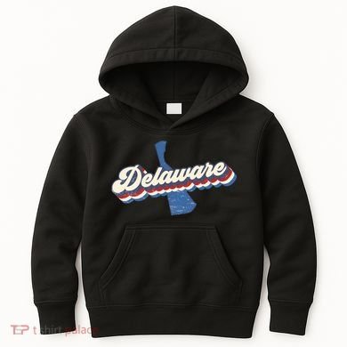State Of Delaware Retro Logo Kids Hoodie