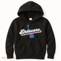 State Of Delaware Retro Logo Kids Hoodie thumb 0