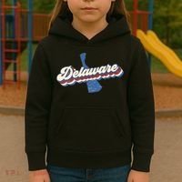 State Of Delaware Retro Logo Kids Hoodie thumb 3