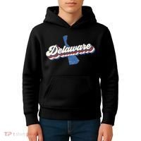 State Of Delaware Retro Logo Kids Hoodie thumb 4