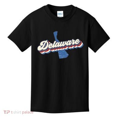 State Of Delaware Retro Logo Kids T-Shirt