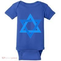 Star Of David Israel Flag Jewish Symbol Baby Bodysuit thumb 0