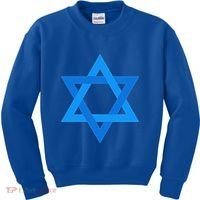 Star Of David Israel Flag Jewish Symbol Kids Sweatshirt thumb 0