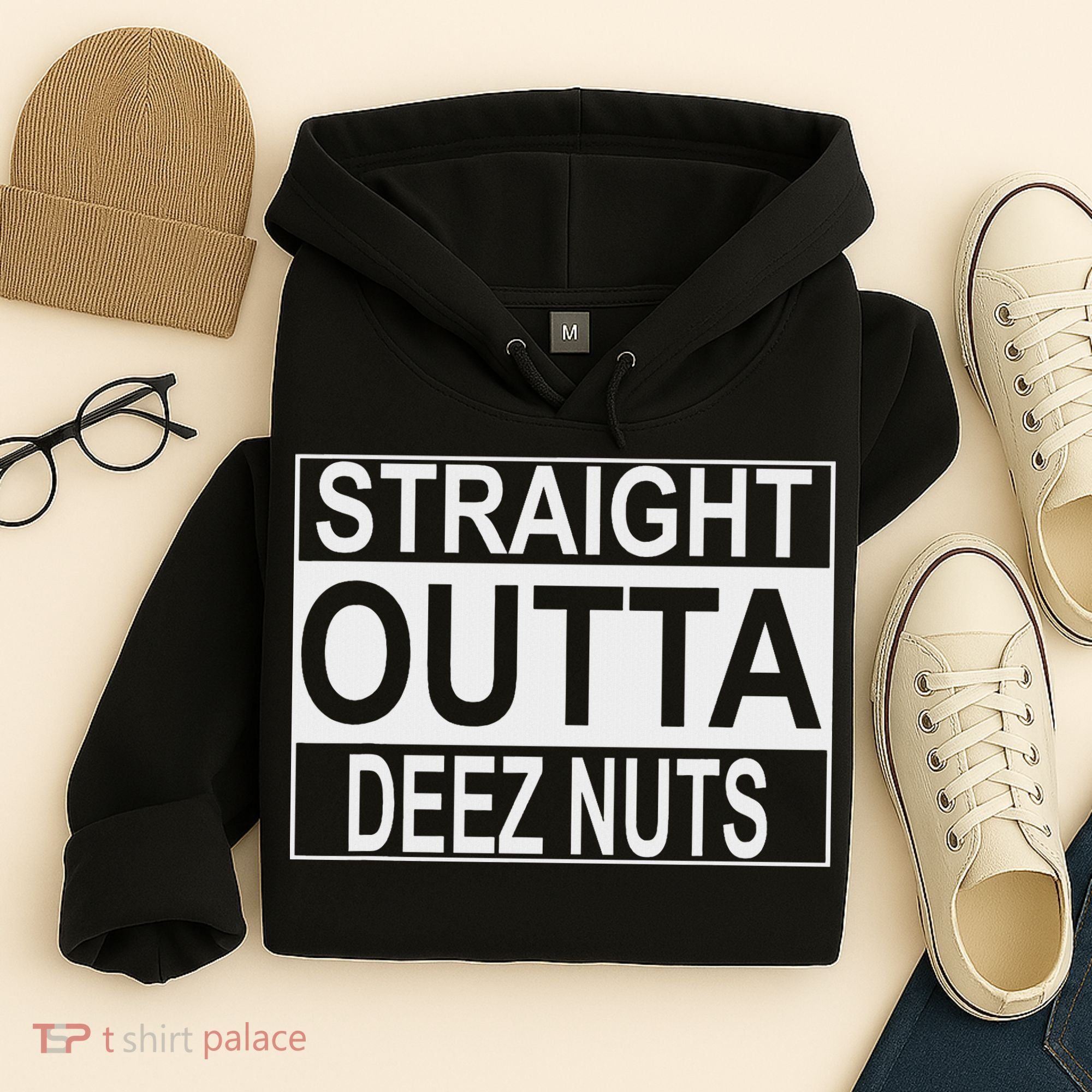 Straight Outta Deez Nuts Funny Meme Hoodie