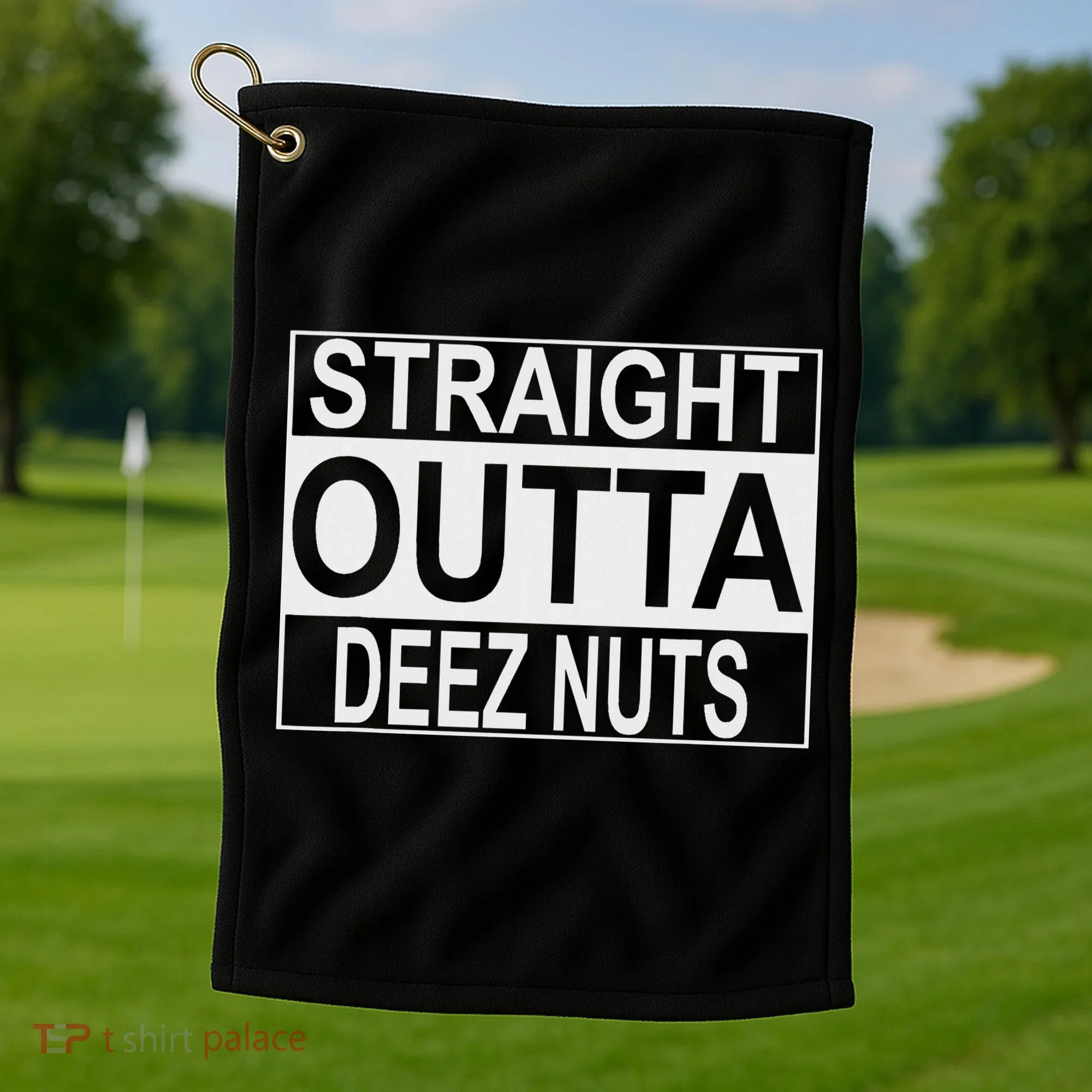 Straight Outta Deez Nuts Funny Meme Golf Towel
