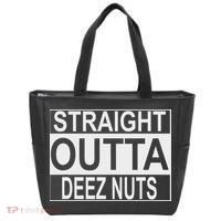 Straight Outta Deez Nuts Funny Meme Tote Bag thumb 0