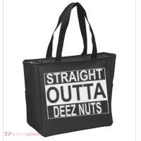 Straight Outta Deez Nuts Funny Meme Tote Bag thumb 2