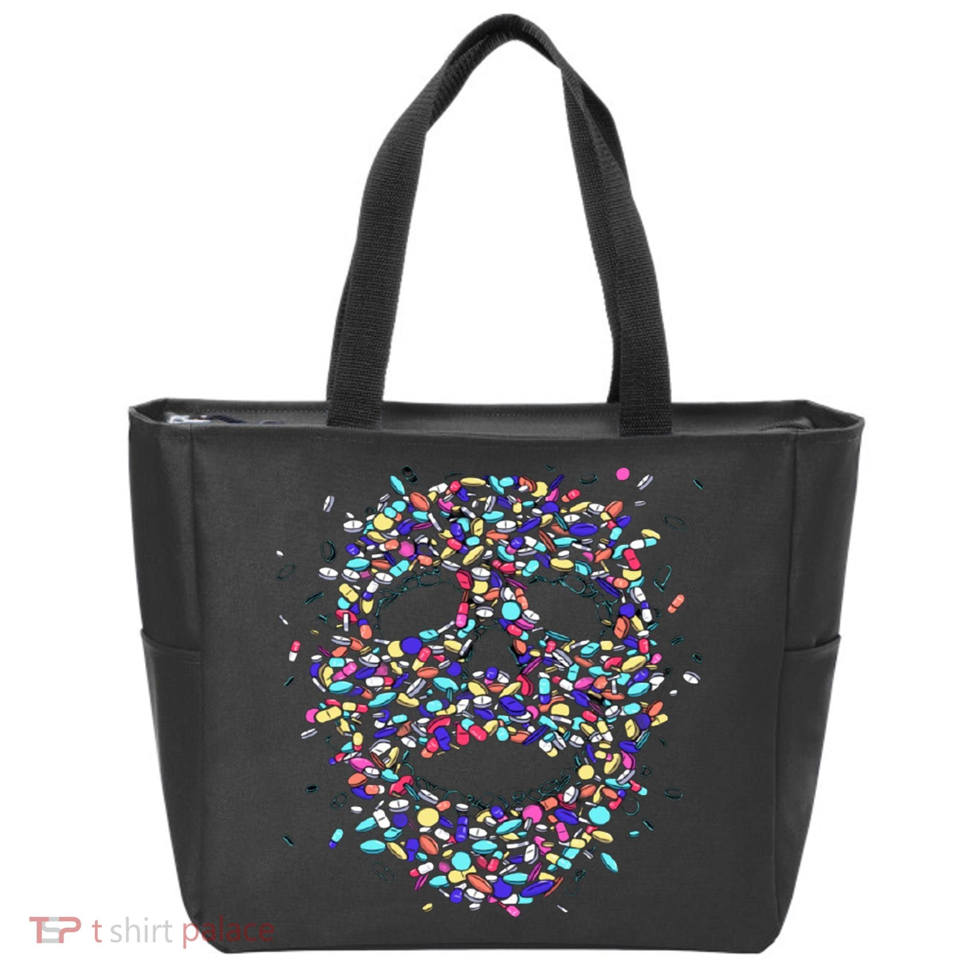 Skull On Drugs Tote Bag