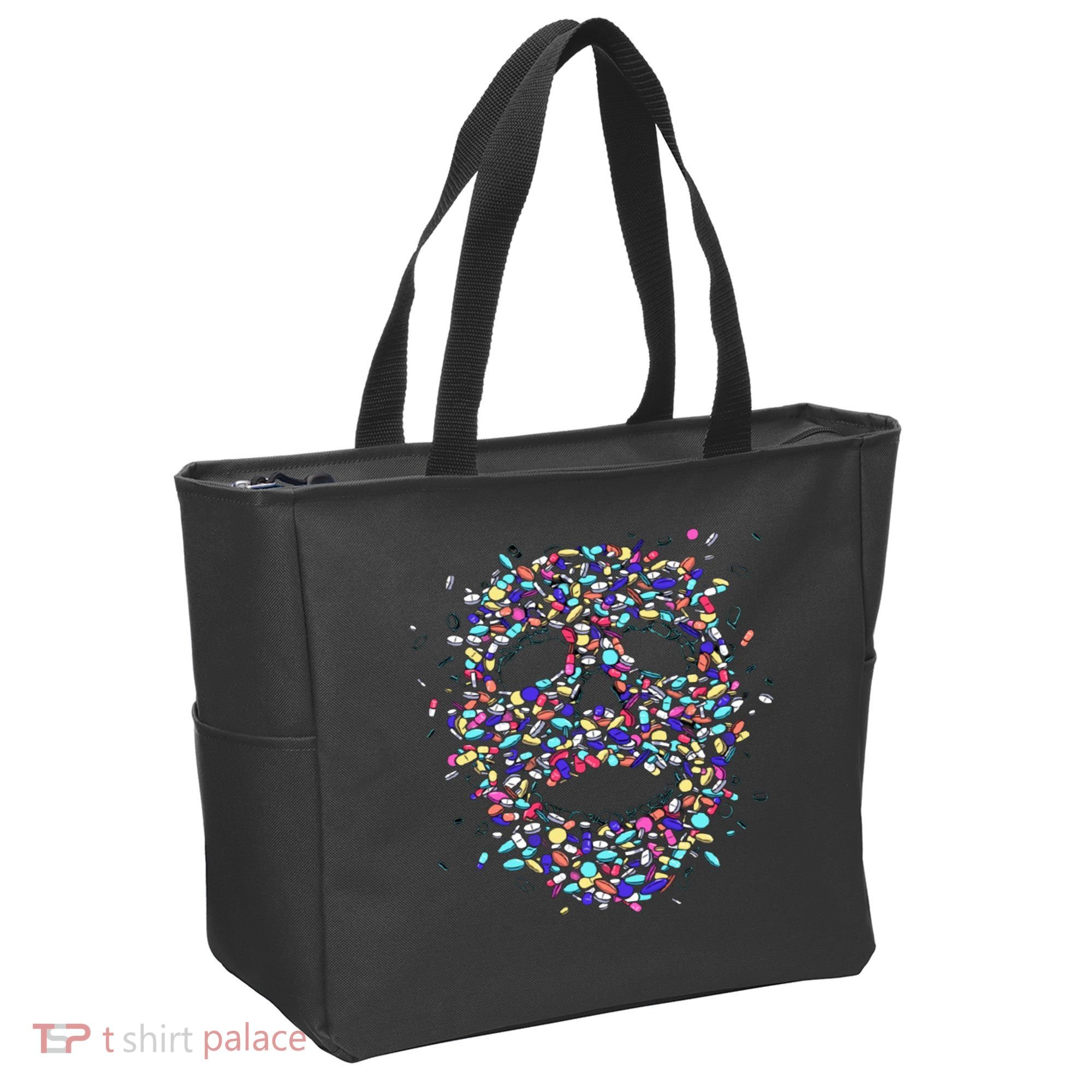 Skull On Drugs Tote Bag