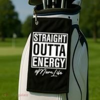 Straight Outta Energy Mom Life Cool Gift Golf Towel thumb 2