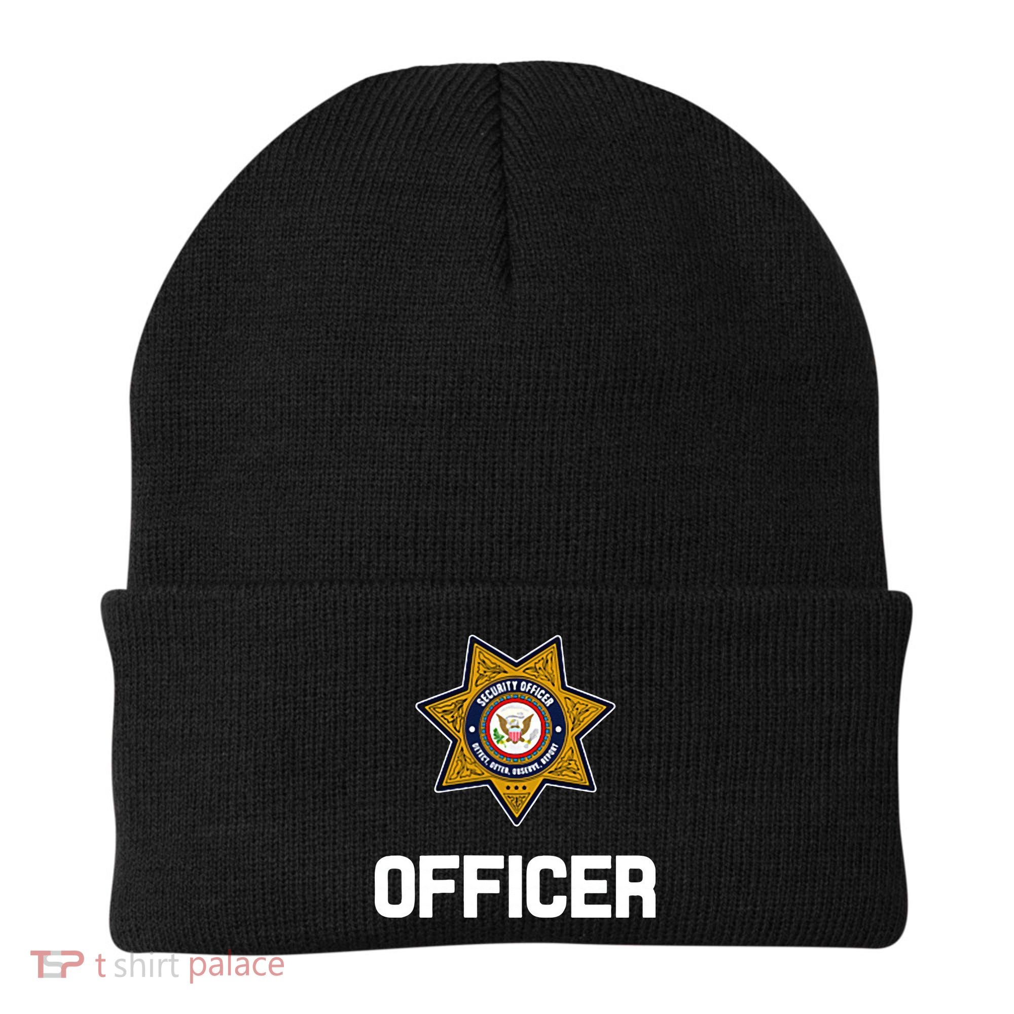 Security Officer Enforcement Badge Police Guards Duty Beanie