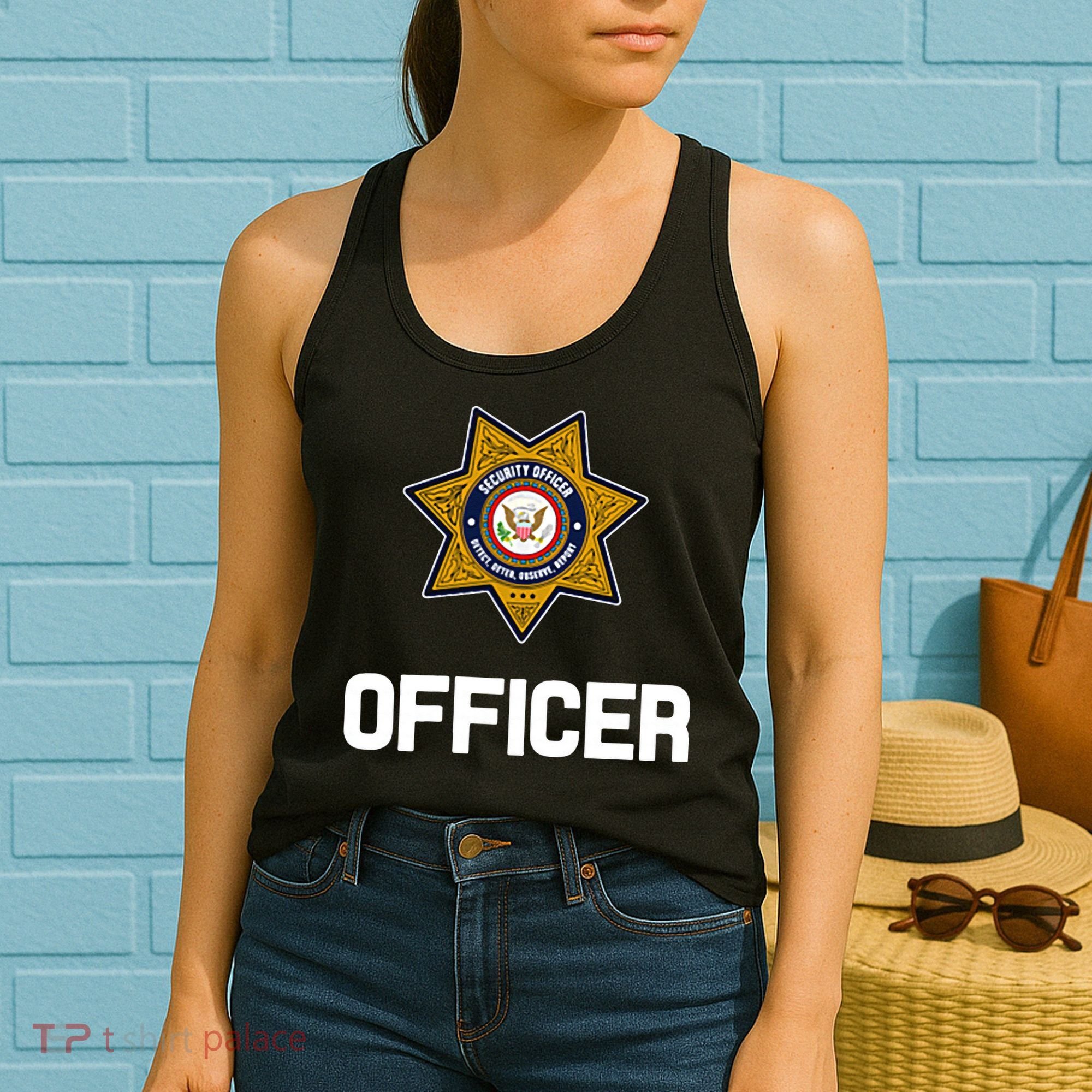 Security Officer Enforcement Badge Police Guards Duty Women's Tank Top