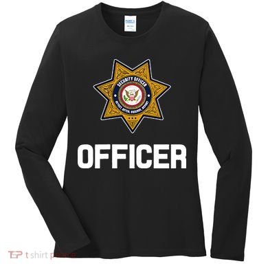 Security Officer Enforcement Badge Police Guards Duty Women's Long Sleeve Shirt