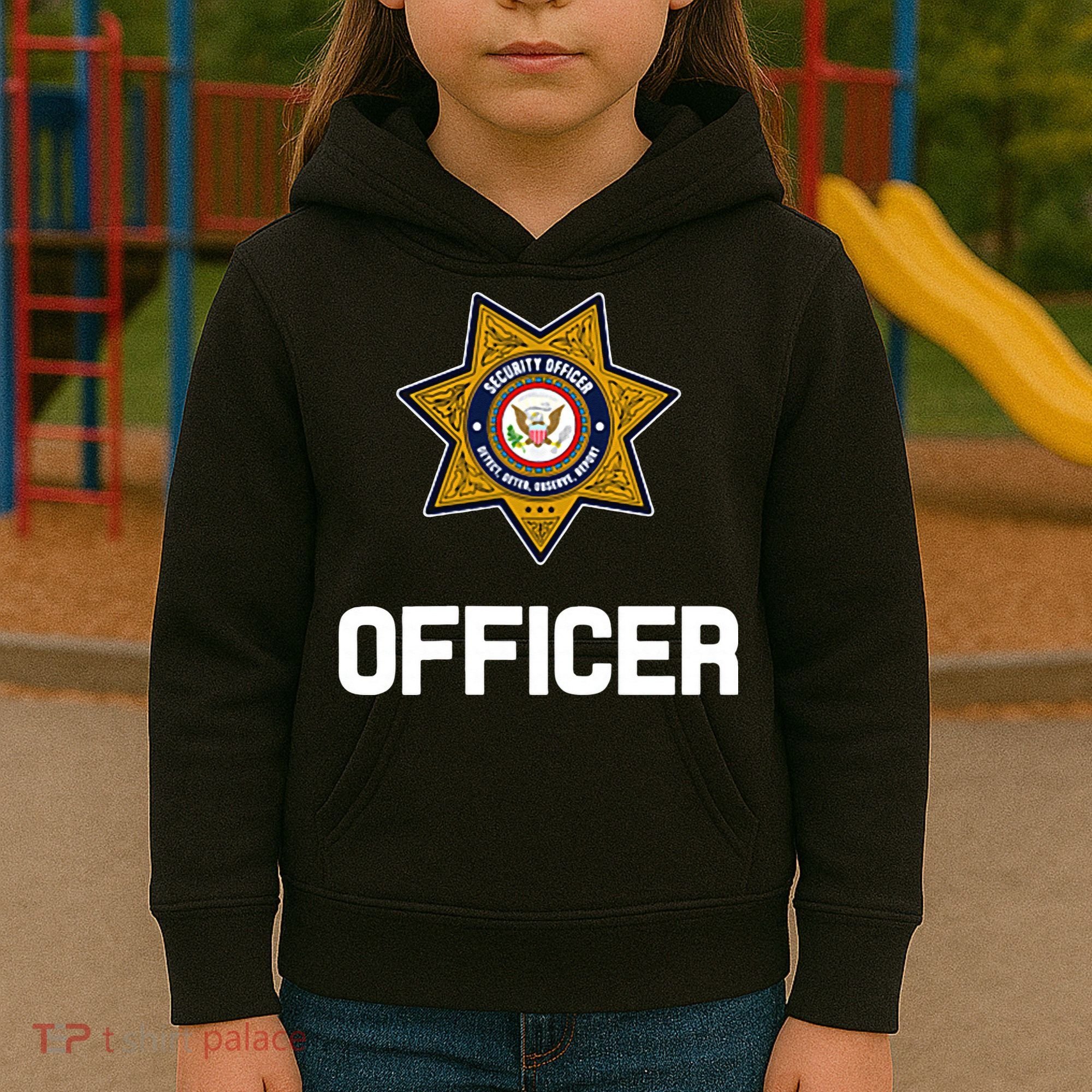 Security Officer Enforcement Badge Police Guards Duty Kids Hoodie