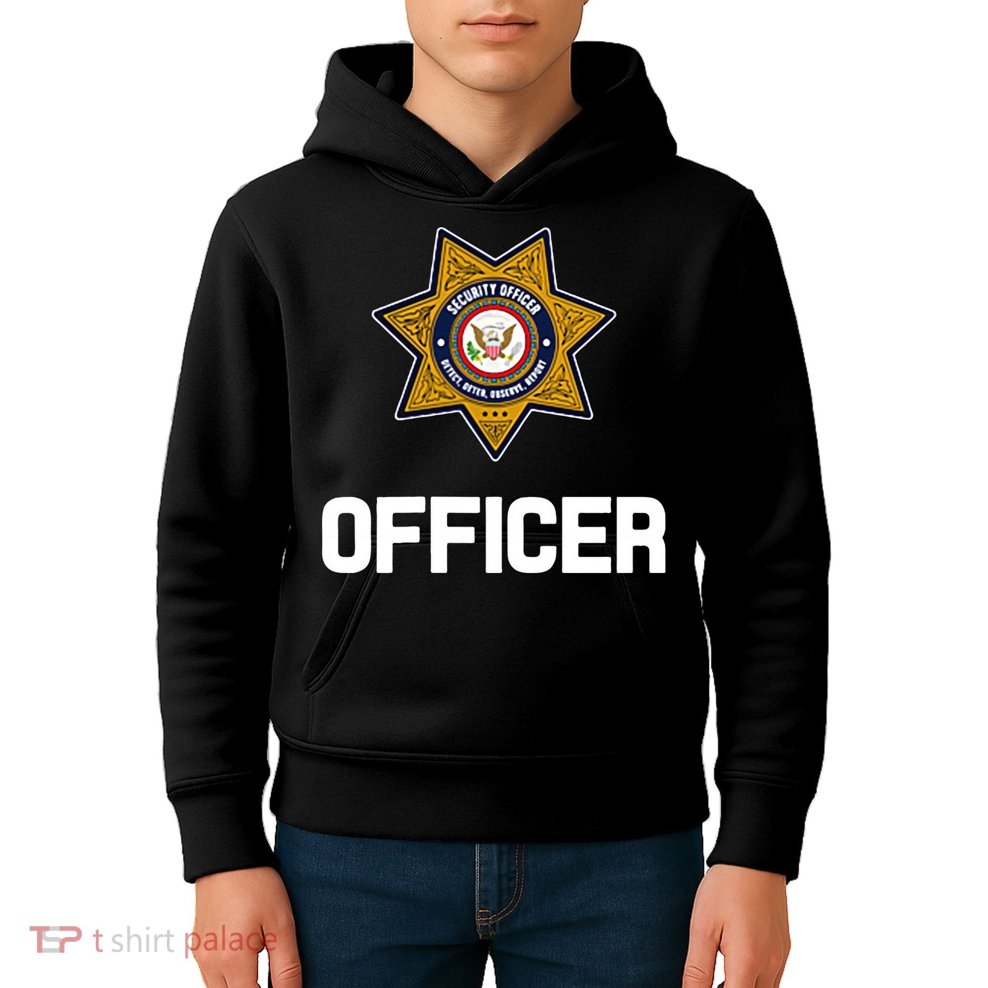 Security Officer Enforcement Badge Police Guards Duty Kids Hoodie