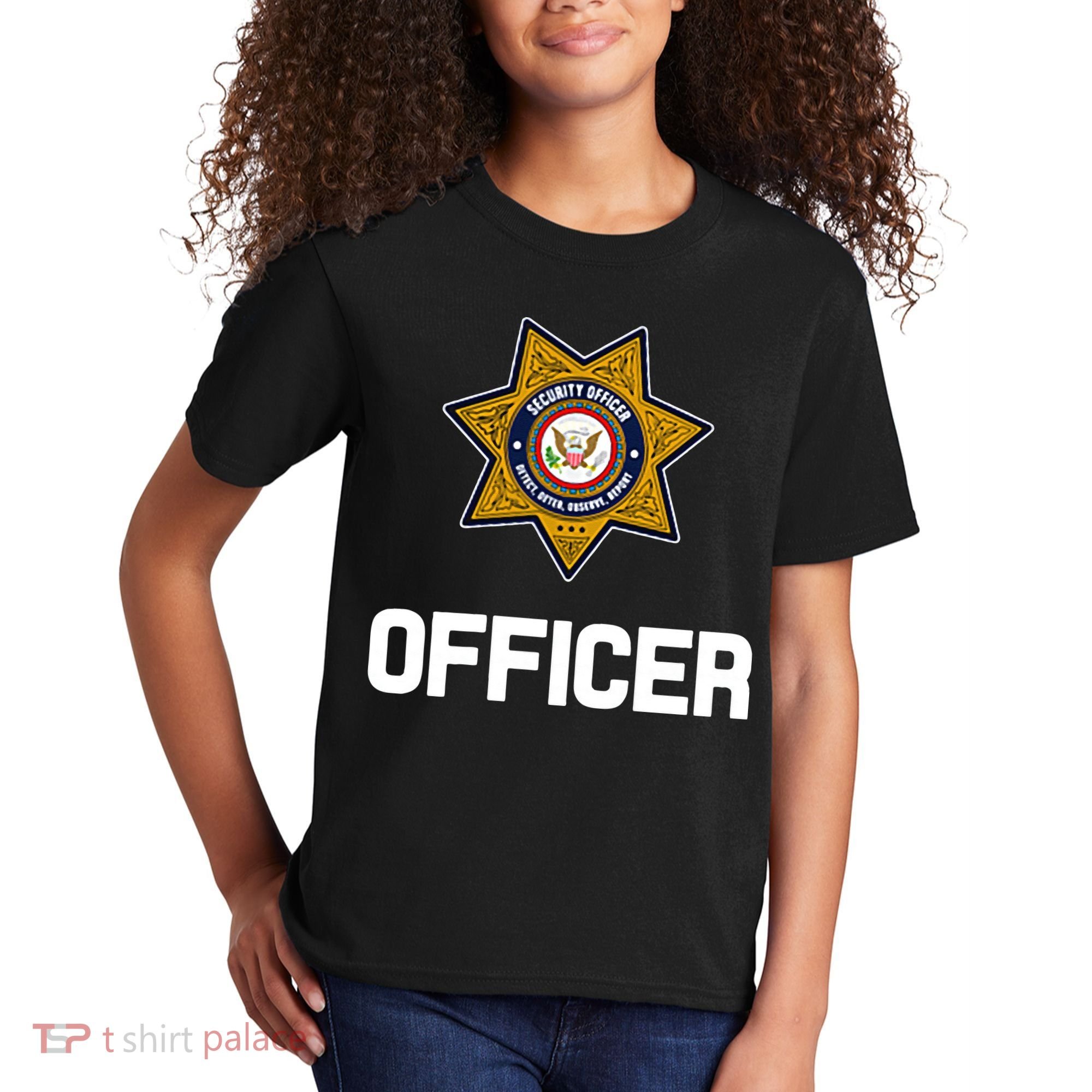 Security Officer Enforcement Badge Police Guards Duty Kids T-Shirt