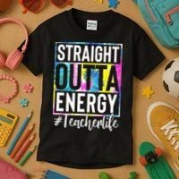 Straight Outta Energy Teacherlife Kids T-Shirt thumb 3