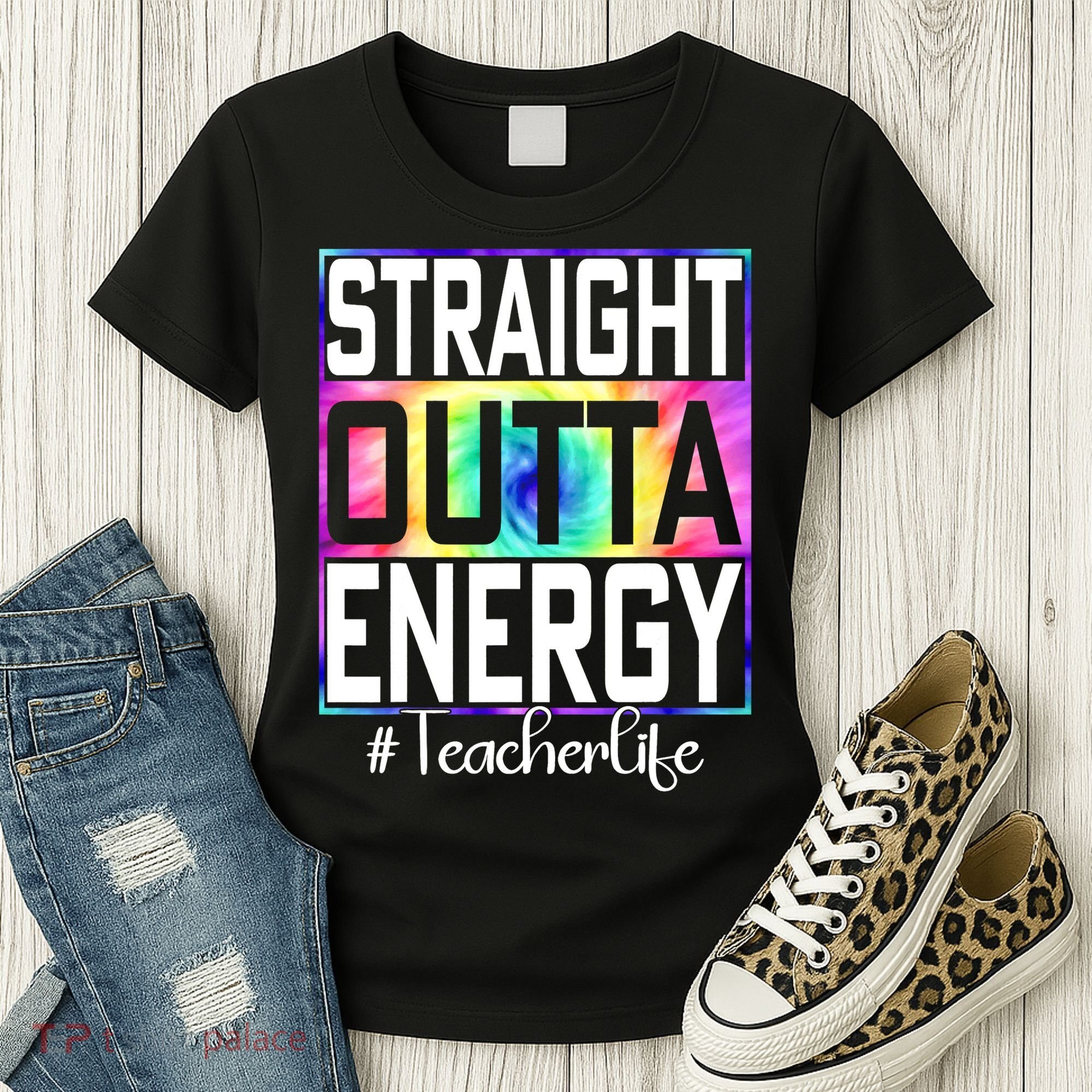 Straight Outta Energy Teacher Life Gifts Funny Women's T-Shirt