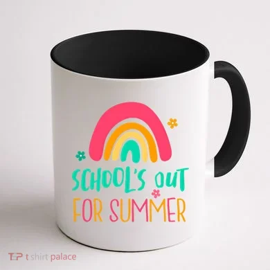 Schools Out For Summer Cute Rainbow Coffee Mug back