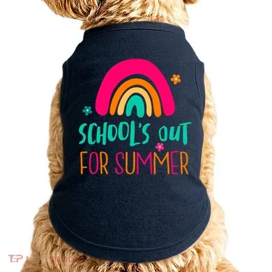 Schools Out For Summer Cute Rainbow Doggie Tank