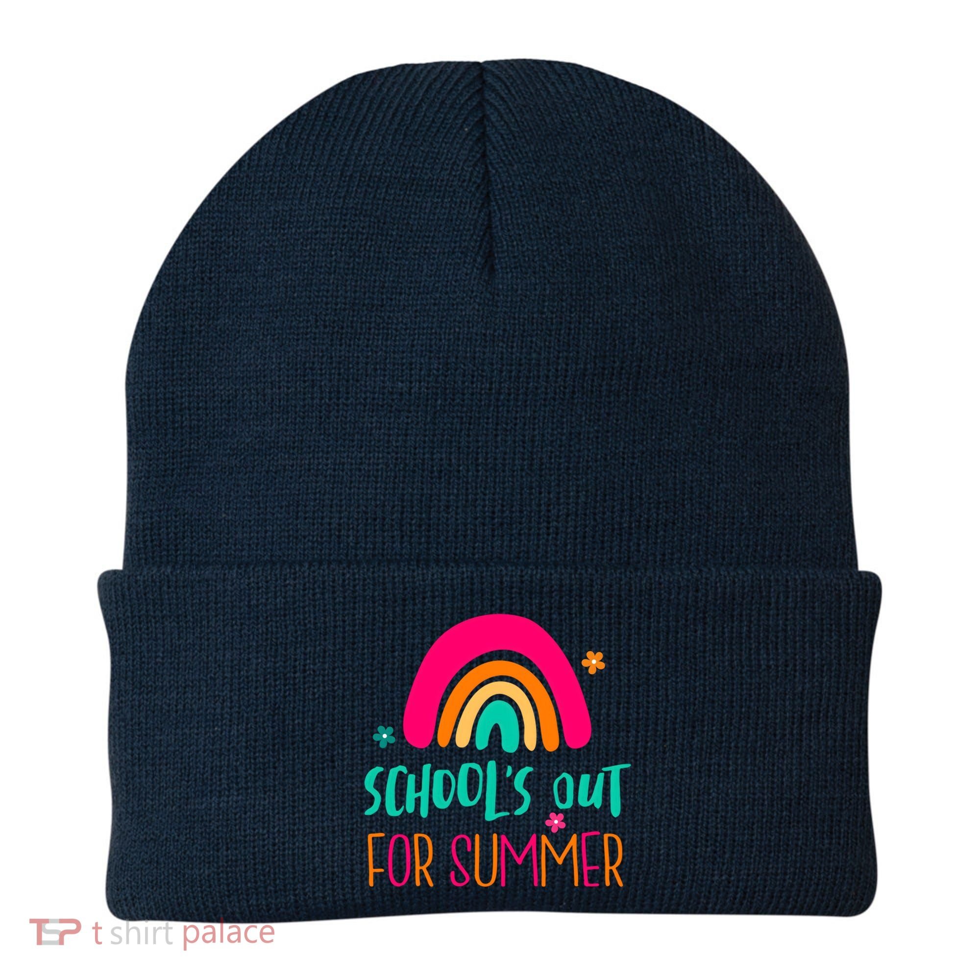 Schools Out For Summer Cute Rainbow Beanie