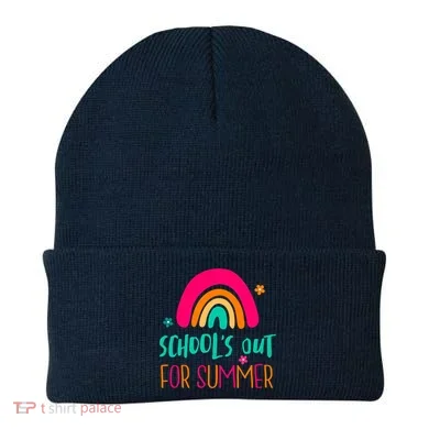 Schools Out For Summer Cute Rainbow Beanie