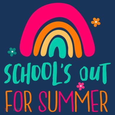 Schools Out For Summer Cute Rainbow Drawstring Bag