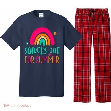 Schools Out For Summer Cute Rainbow Pajama Set