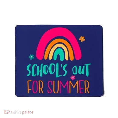 Schools Out For Summer Cute Rainbow Mousepad