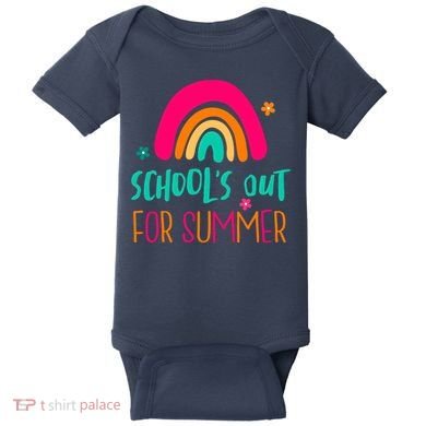 Schools Out For Summer Cute Rainbow Baby Bodysuit