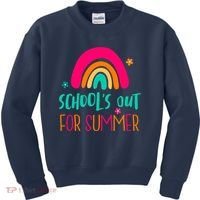 Schools Out For Summer Cute Rainbow Kids Sweatshirt thumb 0