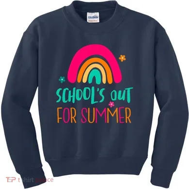 Schools Out For Summer Cute Rainbow Kids Sweatshirt
