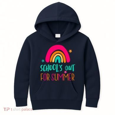 Schools Out For Summer Cute Rainbow Kids Hoodie