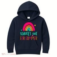 Schools Out For Summer Cute Rainbow Kids Hoodie thumb 0