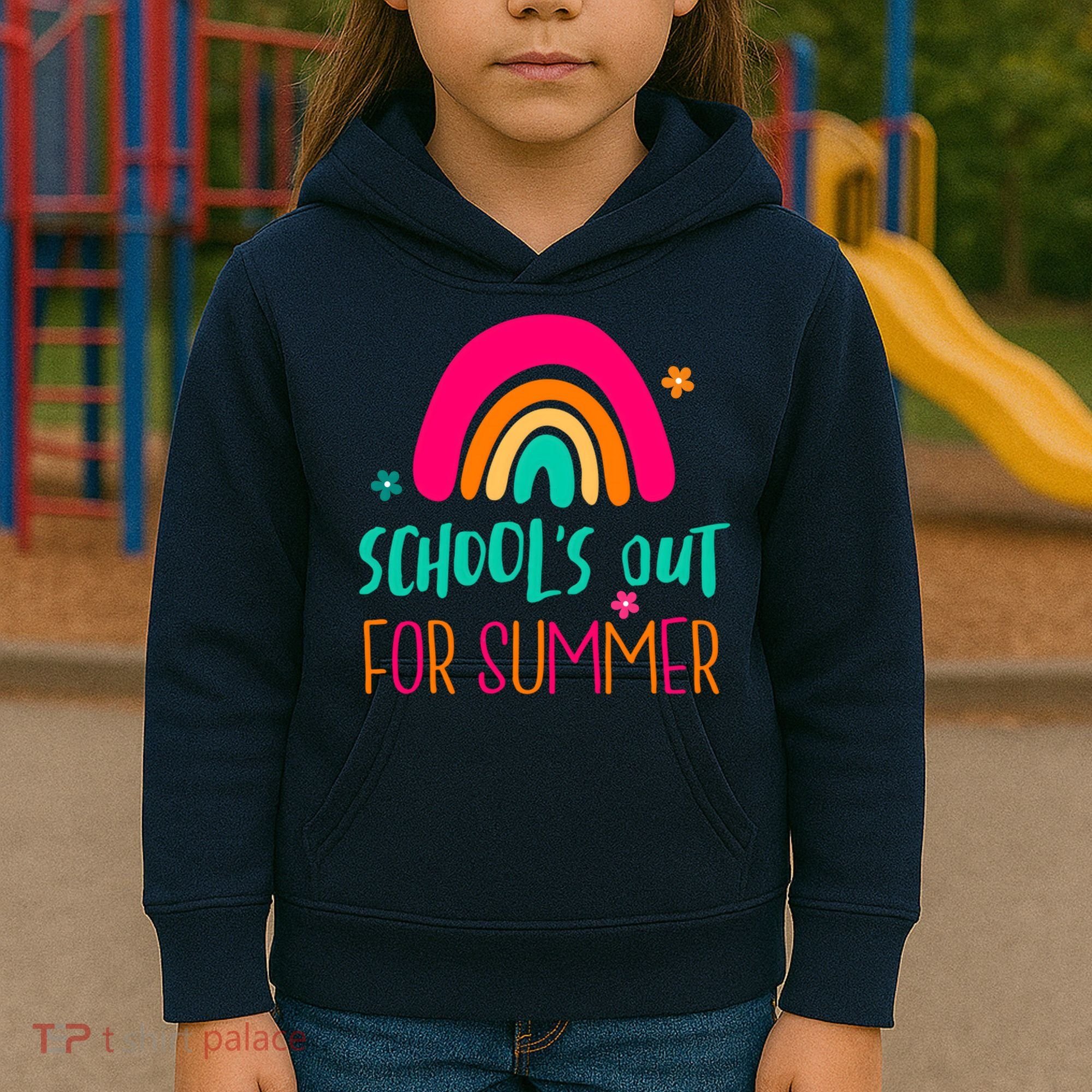 Schools Out For Summer Cute Rainbow Kids Hoodie