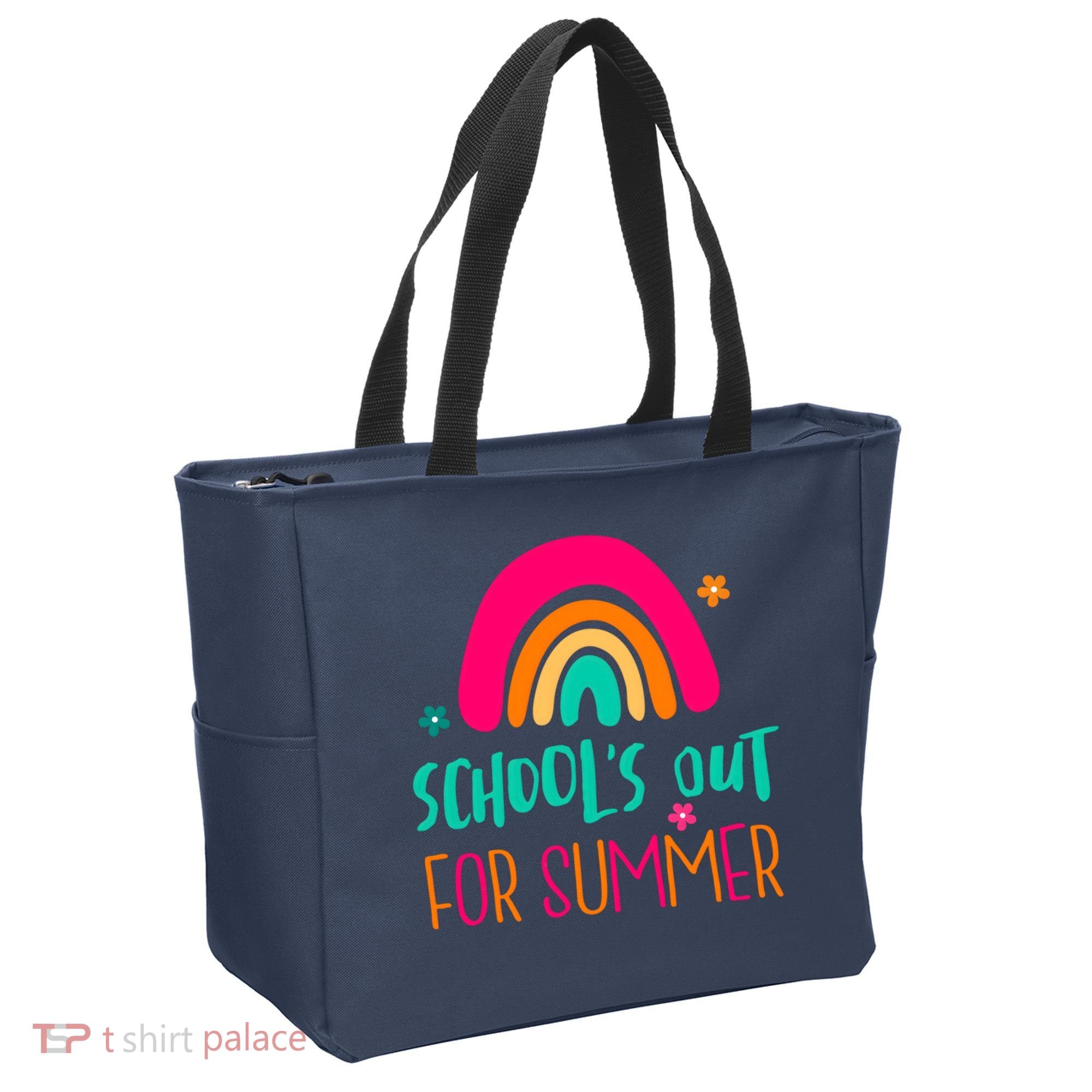 Schools Out For Summer Cute Rainbow Tote Bag