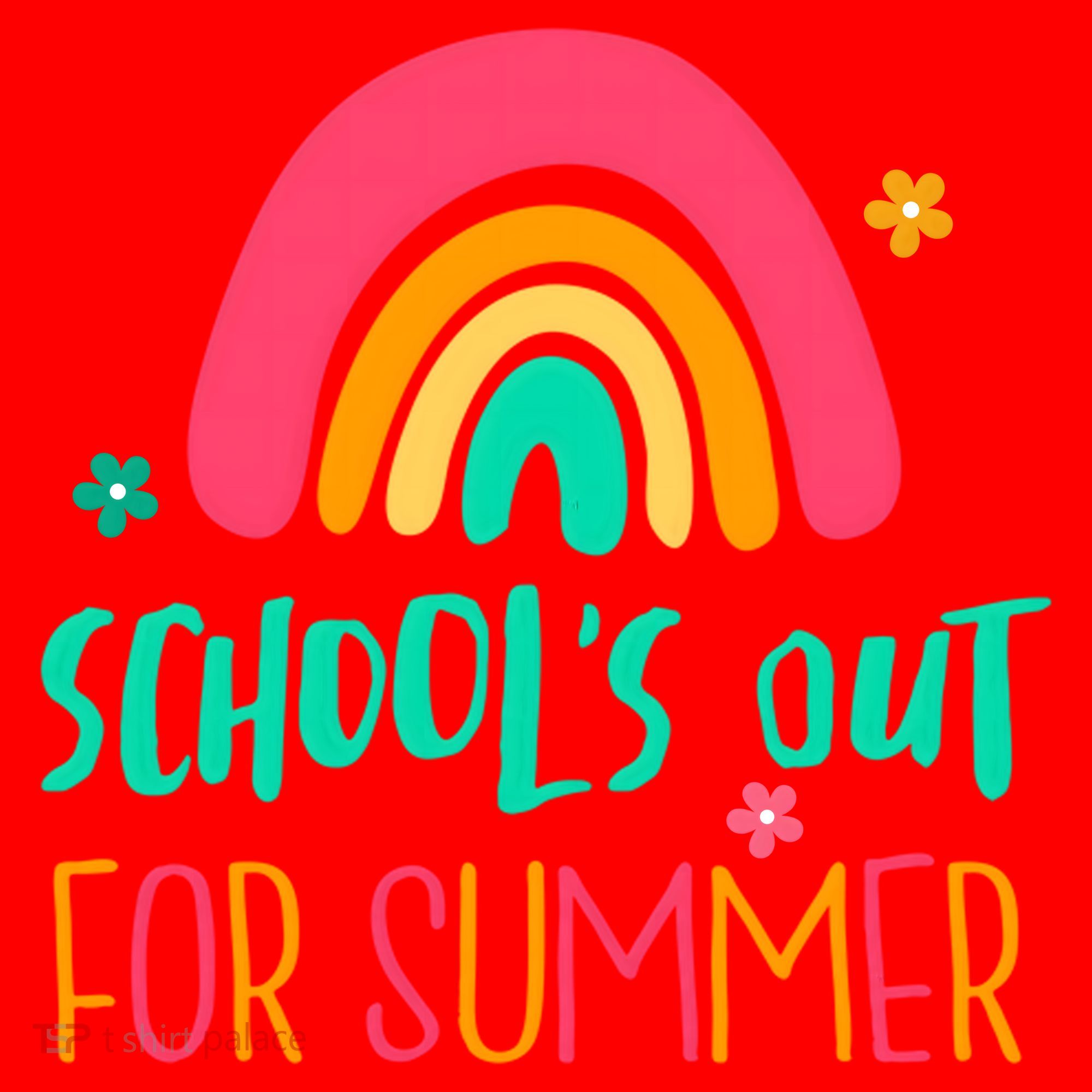 Schools Out For Summer Cute Rainbow Santa Hat