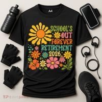Schools Out Forever Retirement 2026 Retired Teacher Cooling Performance Crew T-Shirt thumb 3