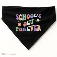 School's Out Forever Teacher Retirement Boho Flower USA-Made Doggie Bandana thumb 0